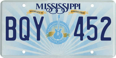 MS license plate BQY452