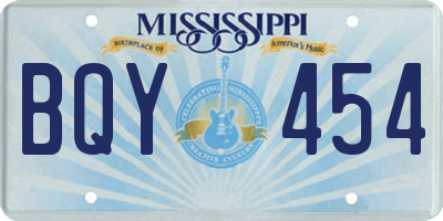 MS license plate BQY454