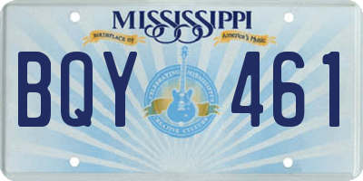 MS license plate BQY461