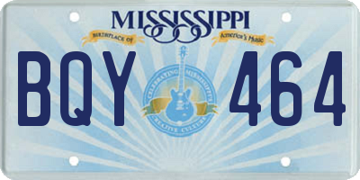 MS license plate BQY464