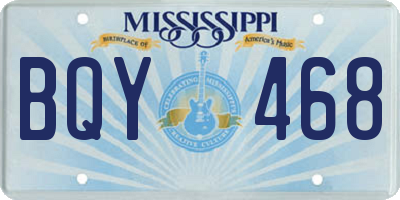 MS license plate BQY468