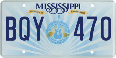 MS license plate BQY470