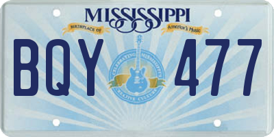 MS license plate BQY477