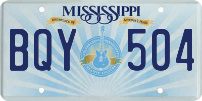MS license plate BQY504