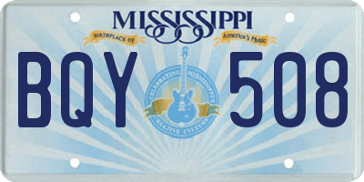MS license plate BQY508