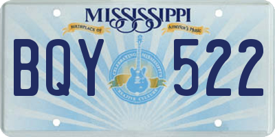 MS license plate BQY522