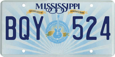 MS license plate BQY524