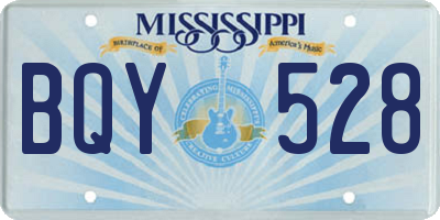 MS license plate BQY528