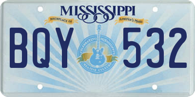 MS license plate BQY532