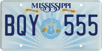 MS license plate BQY555