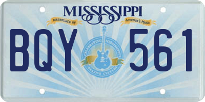 MS license plate BQY561