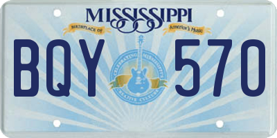 MS license plate BQY570