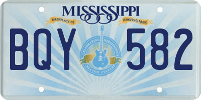 MS license plate BQY582