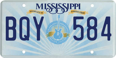 MS license plate BQY584