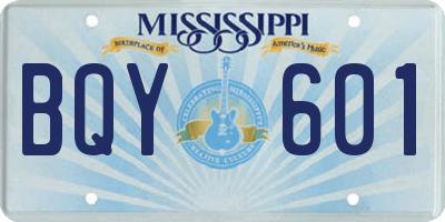 MS license plate BQY601