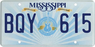 MS license plate BQY615