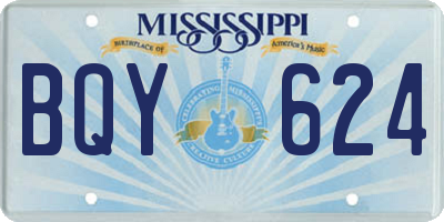 MS license plate BQY624