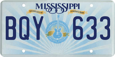 MS license plate BQY633
