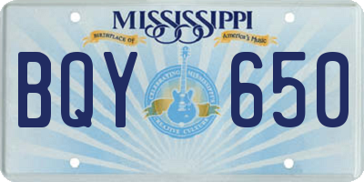 MS license plate BQY650
