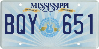 MS license plate BQY651