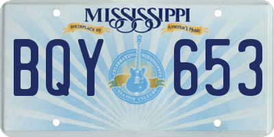MS license plate BQY653
