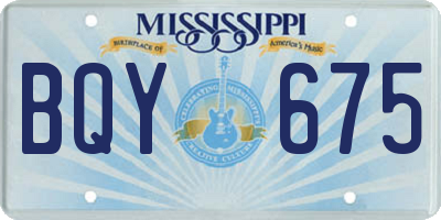 MS license plate BQY675