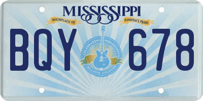 MS license plate BQY678