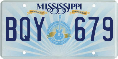 MS license plate BQY679