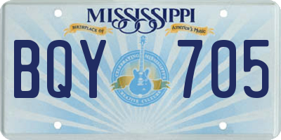 MS license plate BQY705