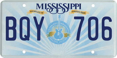 MS license plate BQY706