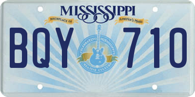 MS license plate BQY710