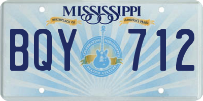 MS license plate BQY712