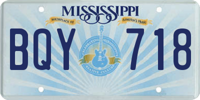 MS license plate BQY718
