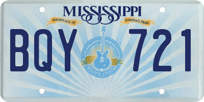MS license plate BQY721