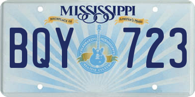 MS license plate BQY723
