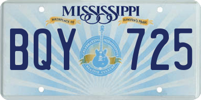 MS license plate BQY725