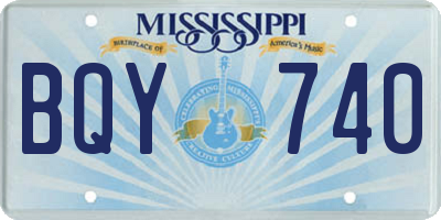MS license plate BQY740