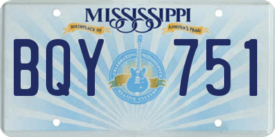 MS license plate BQY751