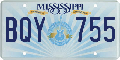 MS license plate BQY755