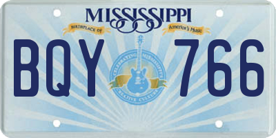 MS license plate BQY766