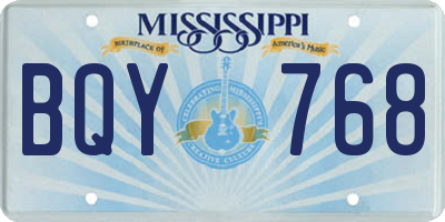 MS license plate BQY768