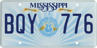 MS license plate BQY776