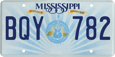 MS license plate BQY782