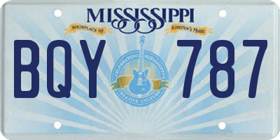 MS license plate BQY787