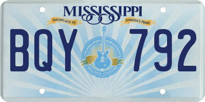 MS license plate BQY792