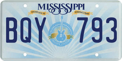 MS license plate BQY793