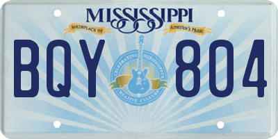 MS license plate BQY804