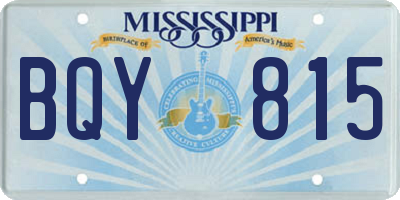 MS license plate BQY815