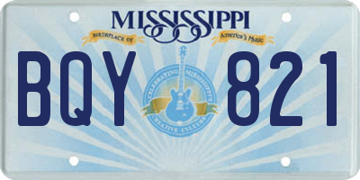 MS license plate BQY821
