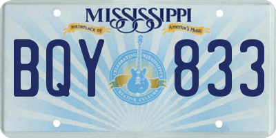 MS license plate BQY833